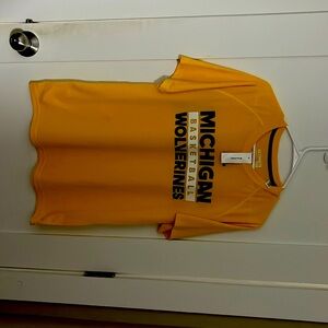 Adidas Men’s Large Gold Michigan Wolverines Basketball T Shirt